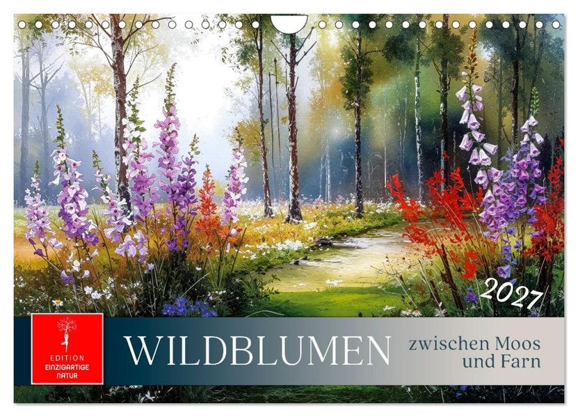 Wildblumen zwischen Moos und Farn (Wandkalender 2027 DIN A4 quer) CALVENDO Monatskalender