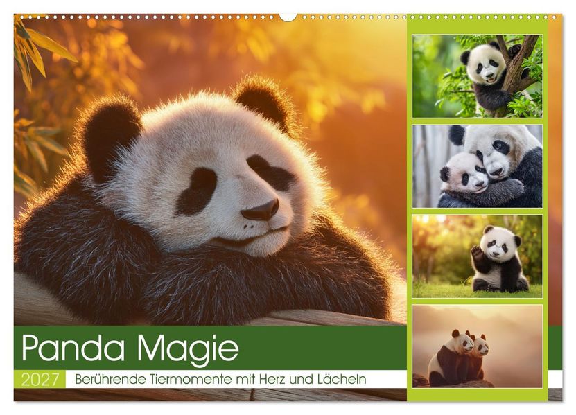 Panda Magie (Wandkalender 2027 DIN A2 quer) CALVENDO Monatskalender