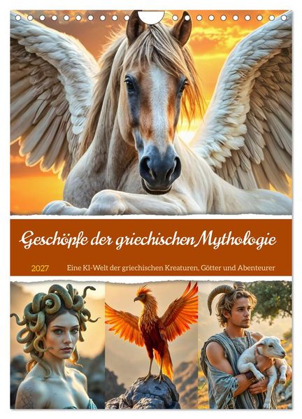 Geschöpfe der griechischen Mythologie - Eine KI-Welt der griechischen Götter Kreaturen und Abenteurer (Wandkalender 2027 DIN A4 hoch) CALVENDO Monatskalender