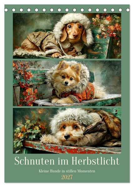 Schnuten im Herbstlicht. Kleine Hunde in stillen Momenten (Tischkalender 2027 DIN A5 hoch) CALVENDO Monatskalender