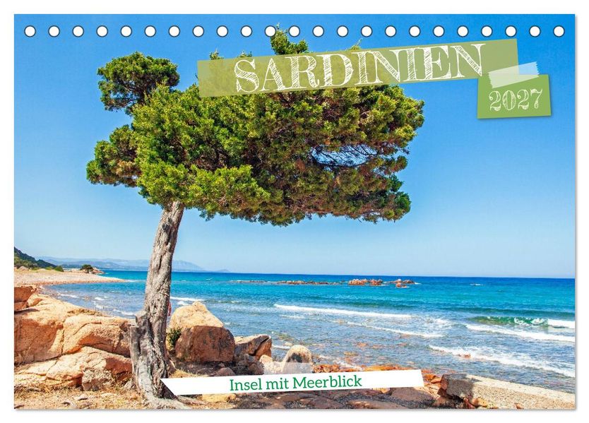 Sardinien Insel mit Meerblick (Tischkalender 2027 DIN A5 quer) CALVENDO Monatskalender