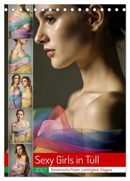 Sexy Girls in Tüll (Tischkalender 2027 DIN A5 hoch) CALVENDO Monatskalender