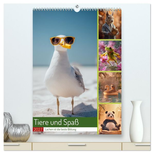 Tiere und Spaß (hochwertiger Premium Wandkalender 2027 DIN A2 hoch) Kunstdruck in Hochglanz