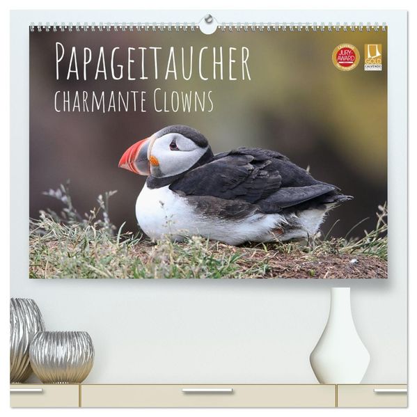 Papageitaucher - charmante Clowns (hochwertiger Premium Wandkalender 2027 DIN A2 quer) Kunstdruck in Hochglanz