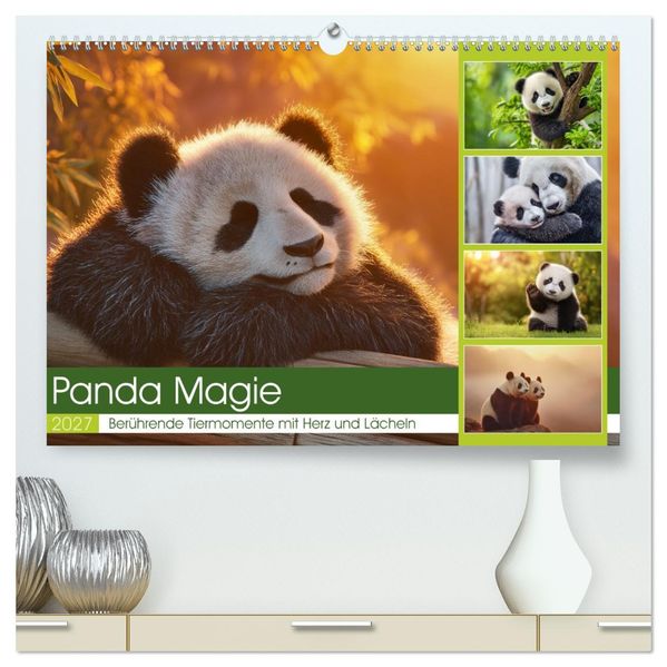 Panda Magie (hochwertiger Premium Wandkalender 2027 DIN A2 quer) Kunstdruck in Hochglanz