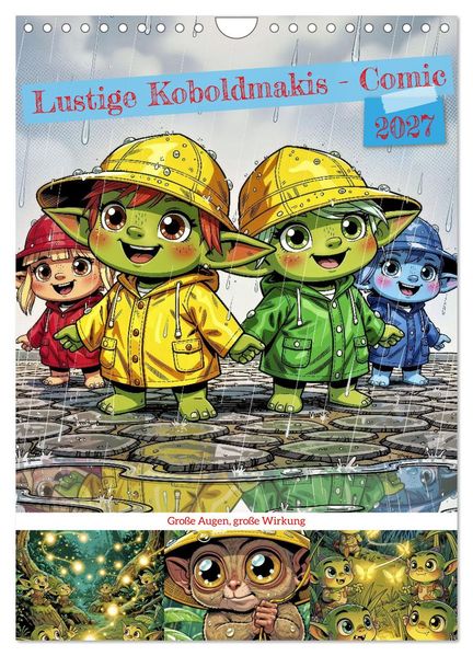 Lustige Koboldmakis - Comic (Wandkalender 2027 DIN A4 hoch) CALVENDO Monatskalender