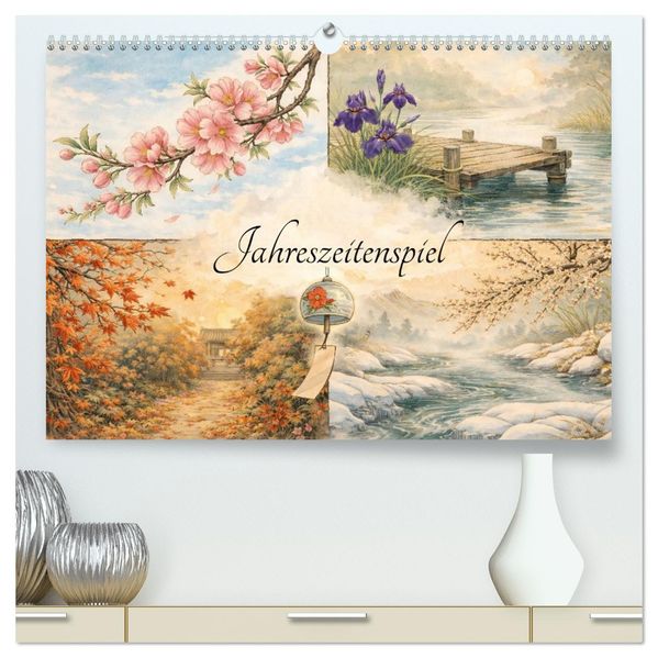 Jahreszeitenspiel (hochwertiger Premium Wandkalender 2027 DIN A2 quer) Kunstdruck in Hochglanz
