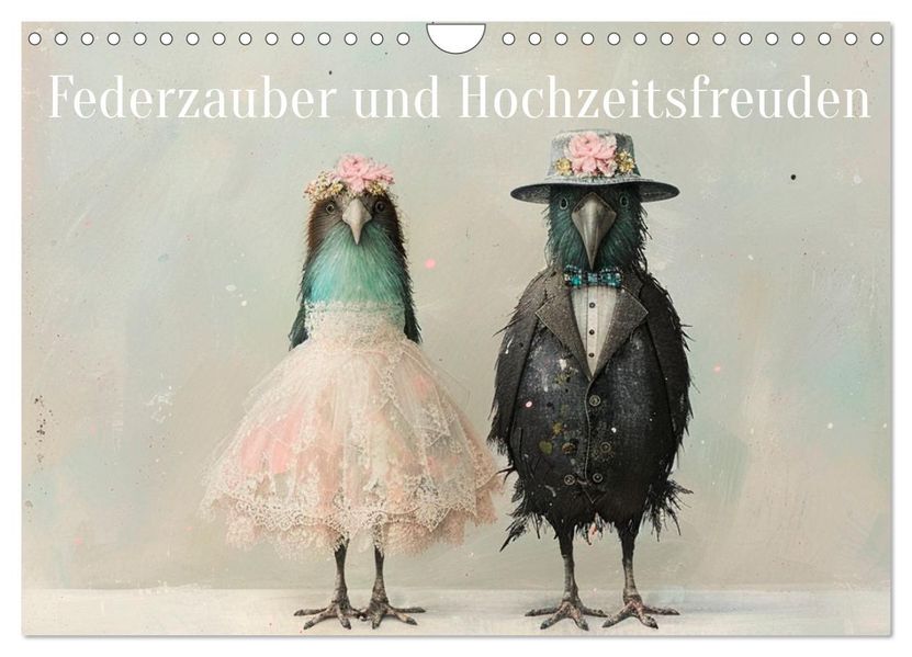 Federzauber und Hochzeitsfreuden (Wandkalender 2027 DIN A4 quer) CALVENDO Monatskalender