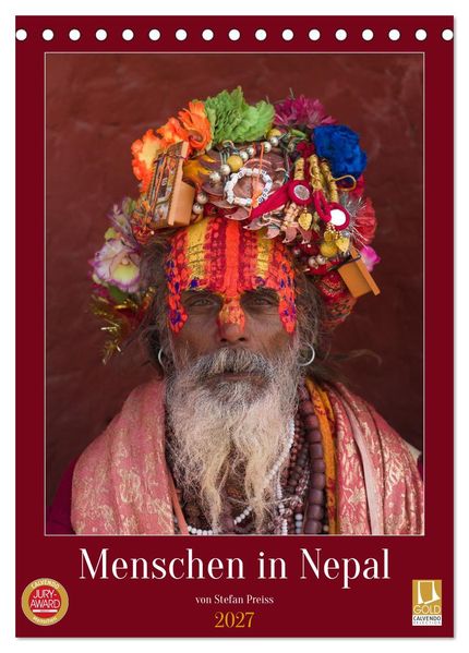 Menschen in Nepal (Tischkalender 2027 DIN A5 hoch) CALVENDO Monatskalender