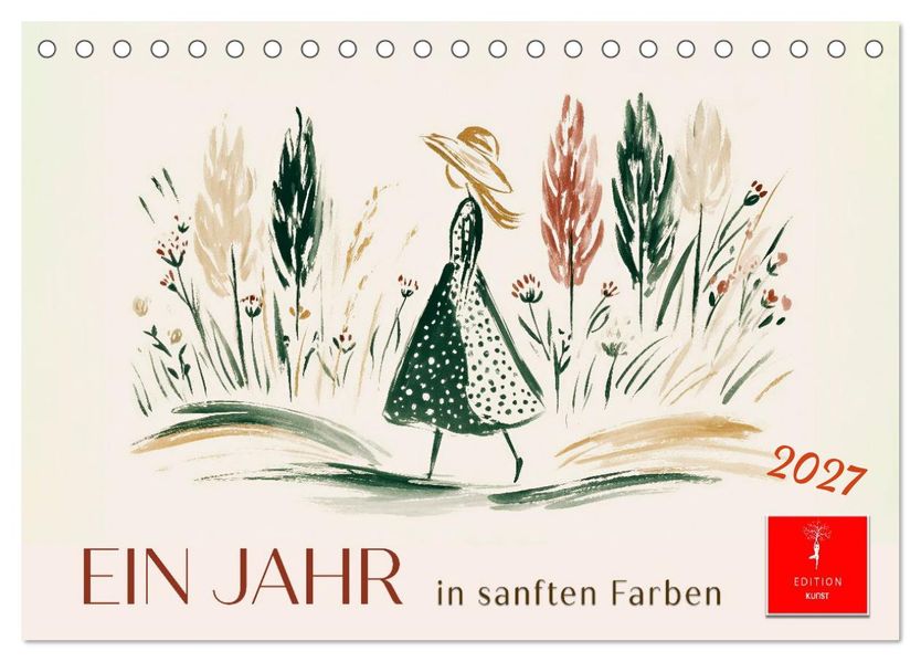 Ein Jahr in sanften Farben (Tischkalender 2027 DIN A5 quer) CALVENDO Monatskalender