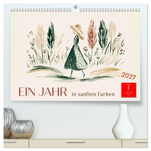 Ein Jahr in sanften Farben (hochwertiger Premium Wandkalender 2027 DIN A2 quer) Kunstdruck in Hochglanz