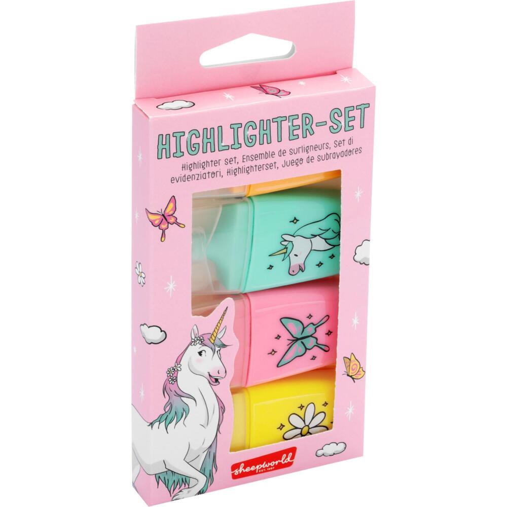 Highlighter-Set Motiv 'Einhorn'
