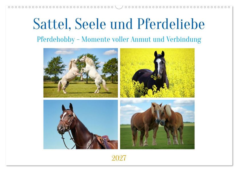 Sattel Seele und Pferdeliebe (Wandkalender 2027 DIN A2 quer) CALVENDO Monatskalender