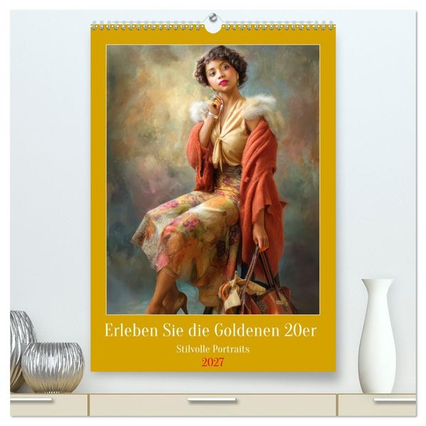 Erleben Sie die Goldenen 20er - Stilvolle Portraits (hochwertiger Premium Wandkalender 2027 DIN A2 hoch) Kunstdruck in Hochglanz