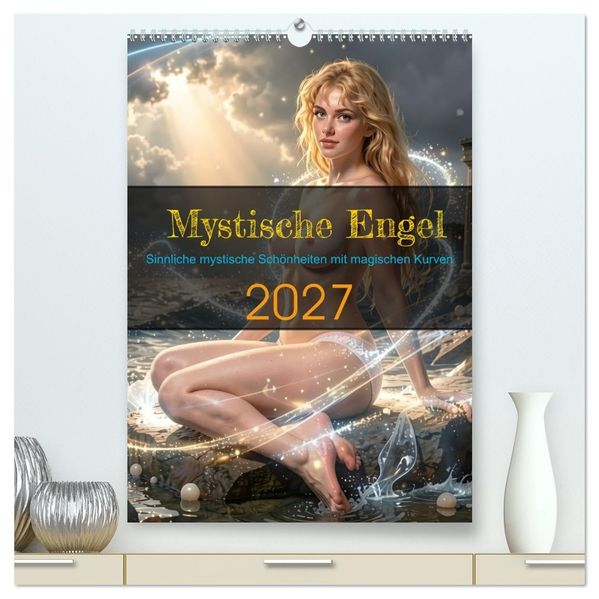 Mystische Engel (hochwertiger Premium Wandkalender 2027 DIN A2 hoch) Kunstdruck in Hochglanz