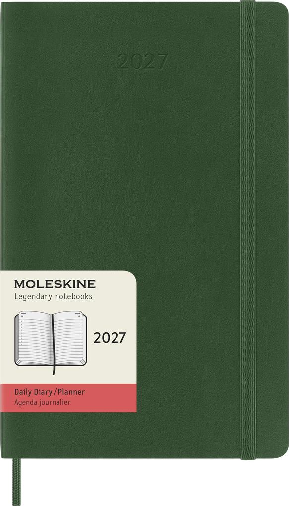Moleskine 12 Monate Tageskalender 2027 Large/A5 1 Tag = 1 Seite Weicher Einband Myrtengrün