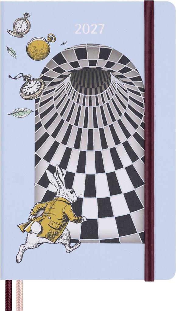 Moleskine Alice im Wunderland 12 Monate Tageskalender 2027 L/A5 1 Tag = 1 Seite fester Einband