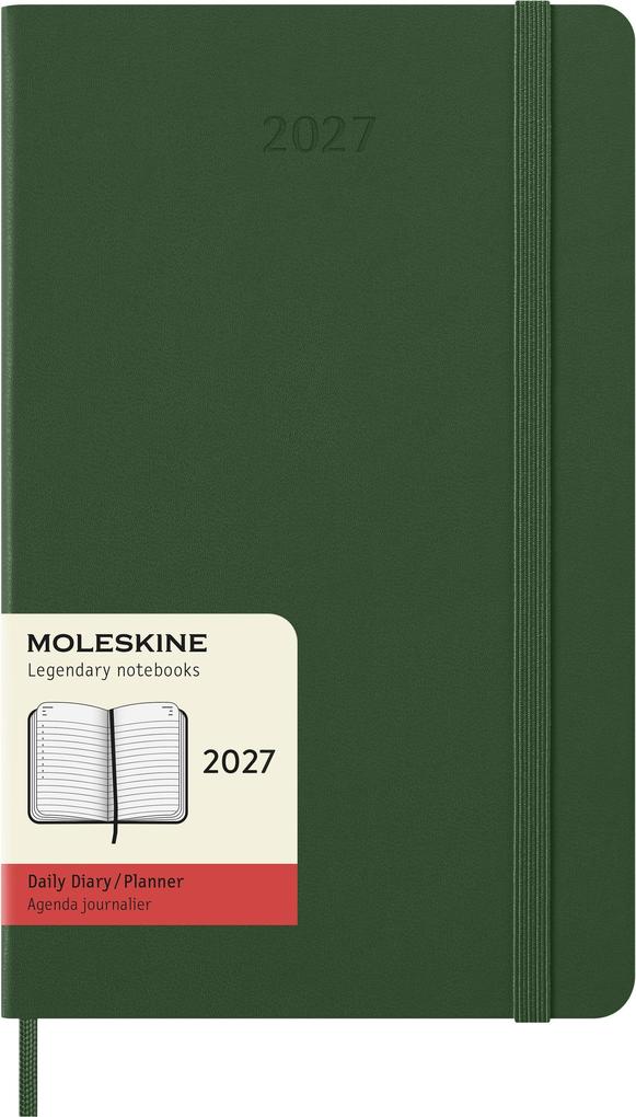 Moleskine 12 Monate Tageskalender 2027 Large/A5 1 Tag = 1 Seite Fester Einband Myrtengrün