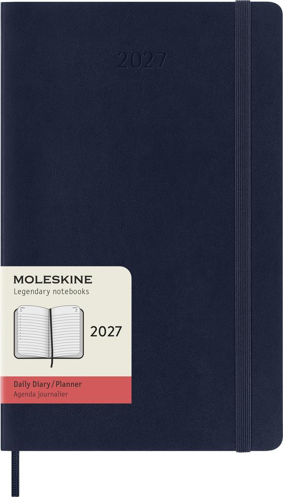 Moleskine 12 Monate Tageskalender 2027 Large/A5 1 Tag = 1 Seite Weicher Einband Saphir