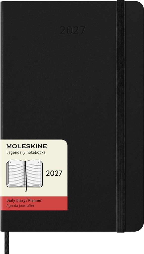 Moleskine 12 Monate Tageskalender 2027 Large/A5 1 Tag = 1 Seite fester Einband Schwarz