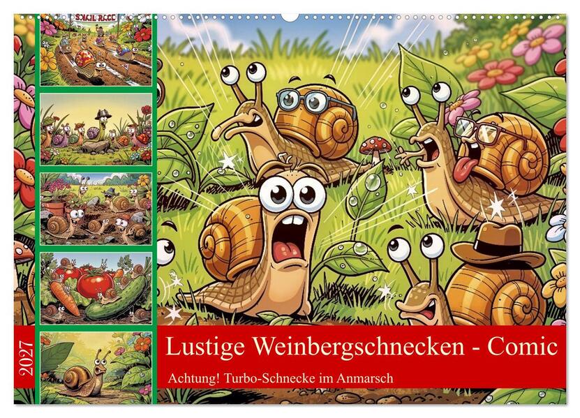 Lustige Weinbergschnecken - Comic (Wandkalender 2027 DIN A2 quer) CALVENDO Monatskalender