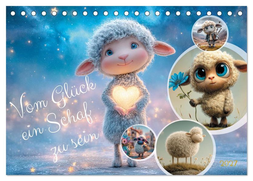 Vom Glück ein Schaf zu sein (Tischkalender 2027 DIN A5 quer) CALVENDO Monatskalender