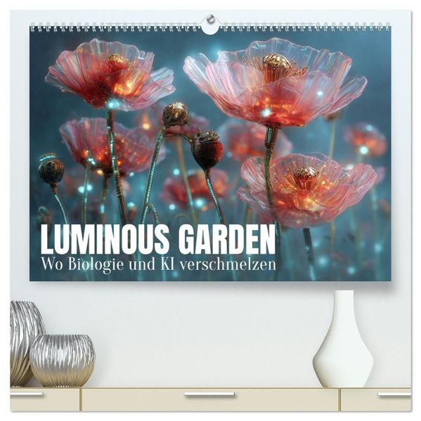 Luminous Garden. Wo Biologie und KI verschmelzen (hochwertiger Premium Wandkalender 2027 DIN A2 quer) Kunstdruck in Hochglanz