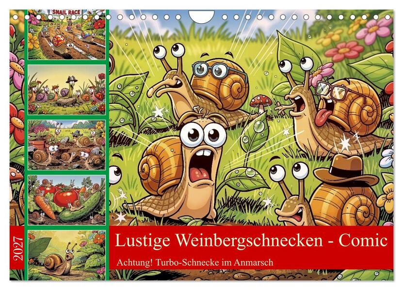 Lustige Weinbergschnecken - Comic (Wandkalender 2027 DIN A4 quer) CALVENDO Monatskalender