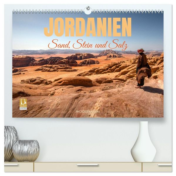Jordanien Sand Stein und Salz (hochwertiger Premium Wandkalender 2027 DIN A2 quer) Kunstdruck in Hochglanz