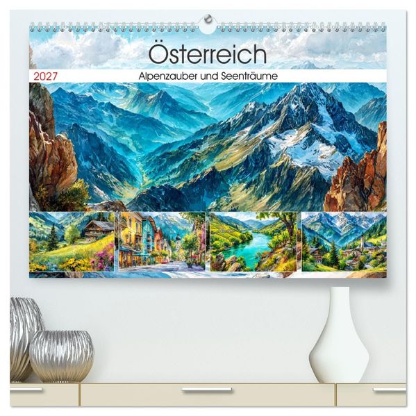 Österreich. Alpenzauber und Seenträume (hochwertiger Premium Wandkalender 2027 DIN A2 quer) Kunstdruck in Hochglanz