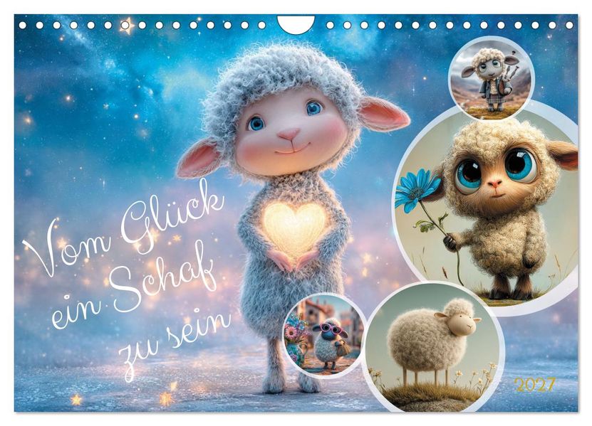 Vom Glück ein Schaf zu sein (Wandkalender 2027 DIN A4 quer) CALVENDO Monatskalender
