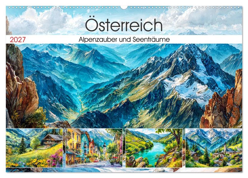 Österreich. Alpenzauber und Seenträume (Wandkalender 2027 DIN A2 quer) CALVENDO Monatskalender