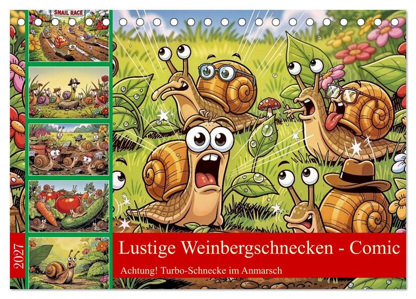 Lustige Weinbergschnecken - Comic (Tischkalender 2027 DIN A5 quer) CALVENDO Monatskalender