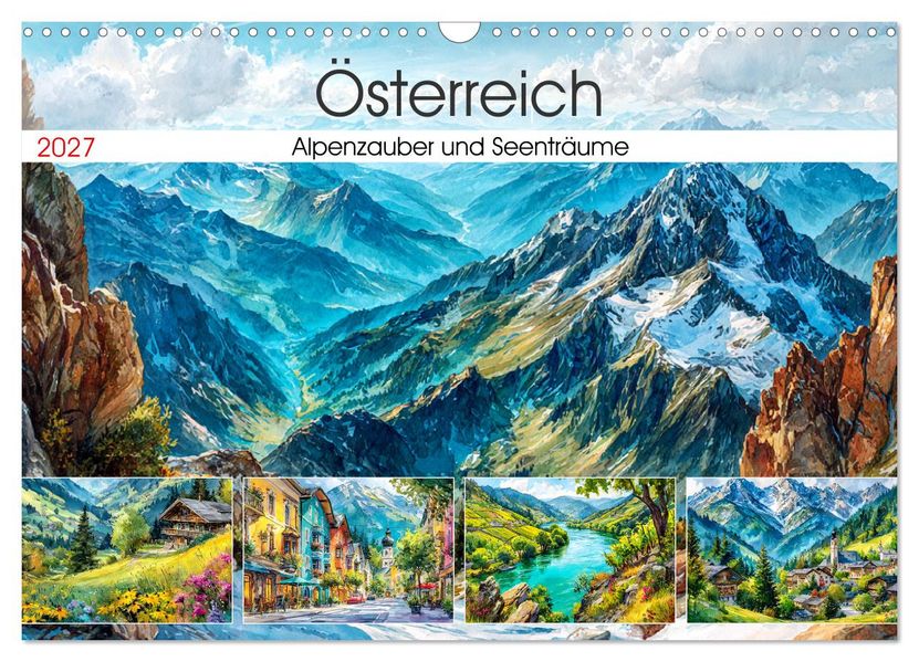 Österreich. Alpenzauber und Seenträume (Wandkalender 2027 DIN A3 quer) CALVENDO Monatskalender