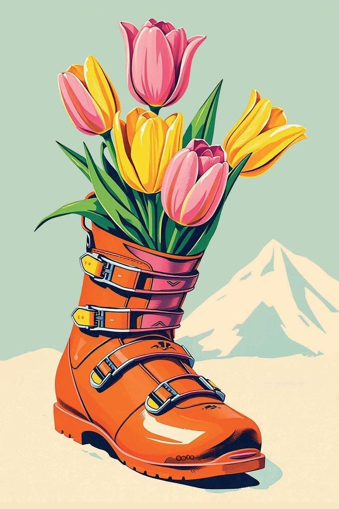 Notebook Floral Ski boots