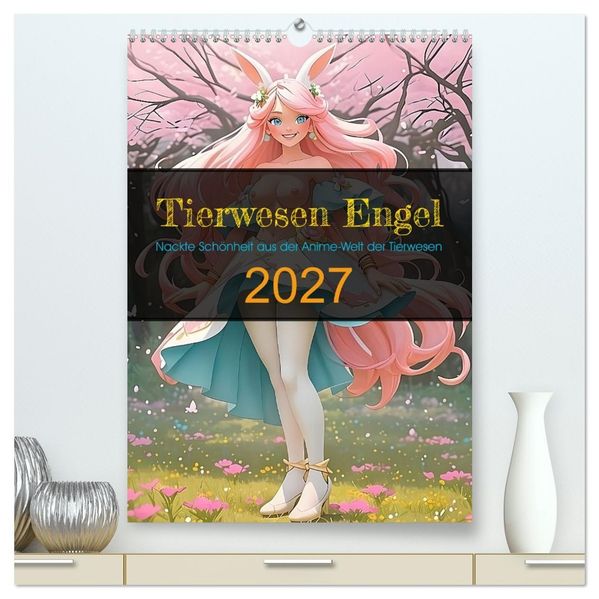 Tierwesen Engel (hochwertiger Premium Wandkalender 2027 DIN A2 hoch) Kunstdruck in Hochglanz