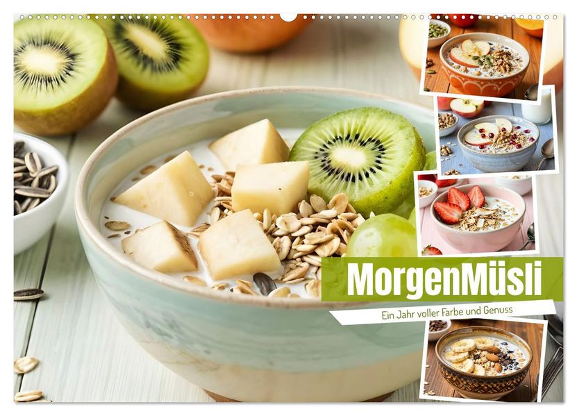 MorgenMüsli - Ein Jahr voller Farbe und Genuss (Wandkalender 2027 DIN A2 quer) CALVENDO Monatskalender