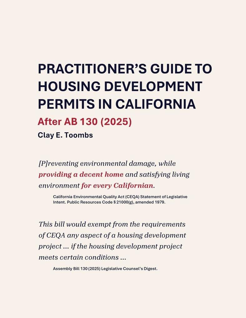 Practitioner's Guide to Housing Development Permits in California