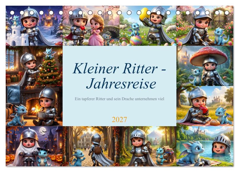 Kleiner Ritter - Jahresreise (Tischkalender 2027 DIN A5 quer) CALVENDO Monatskalender