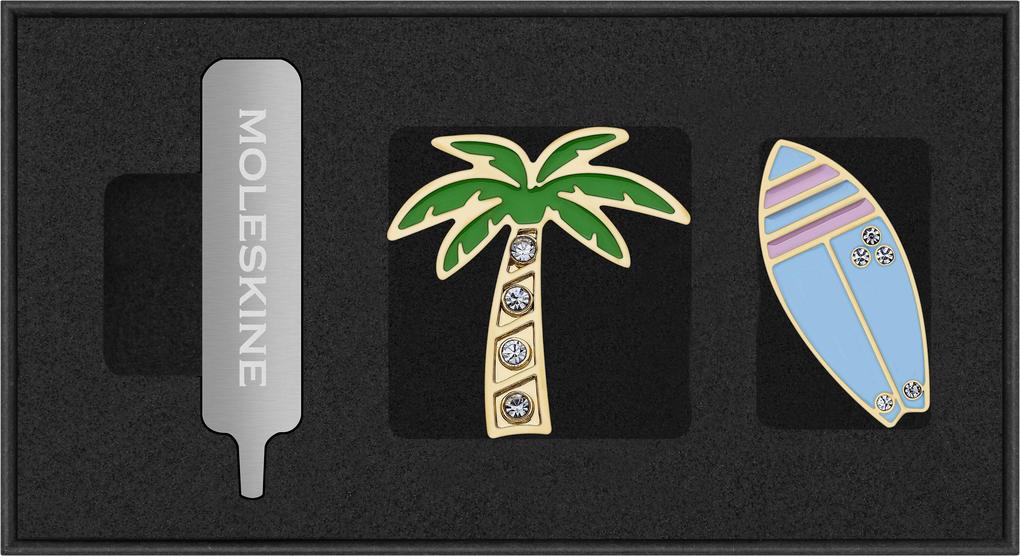 Moleskine Country Pins USA Westküste (2er-Set) Palme + Surfbrett