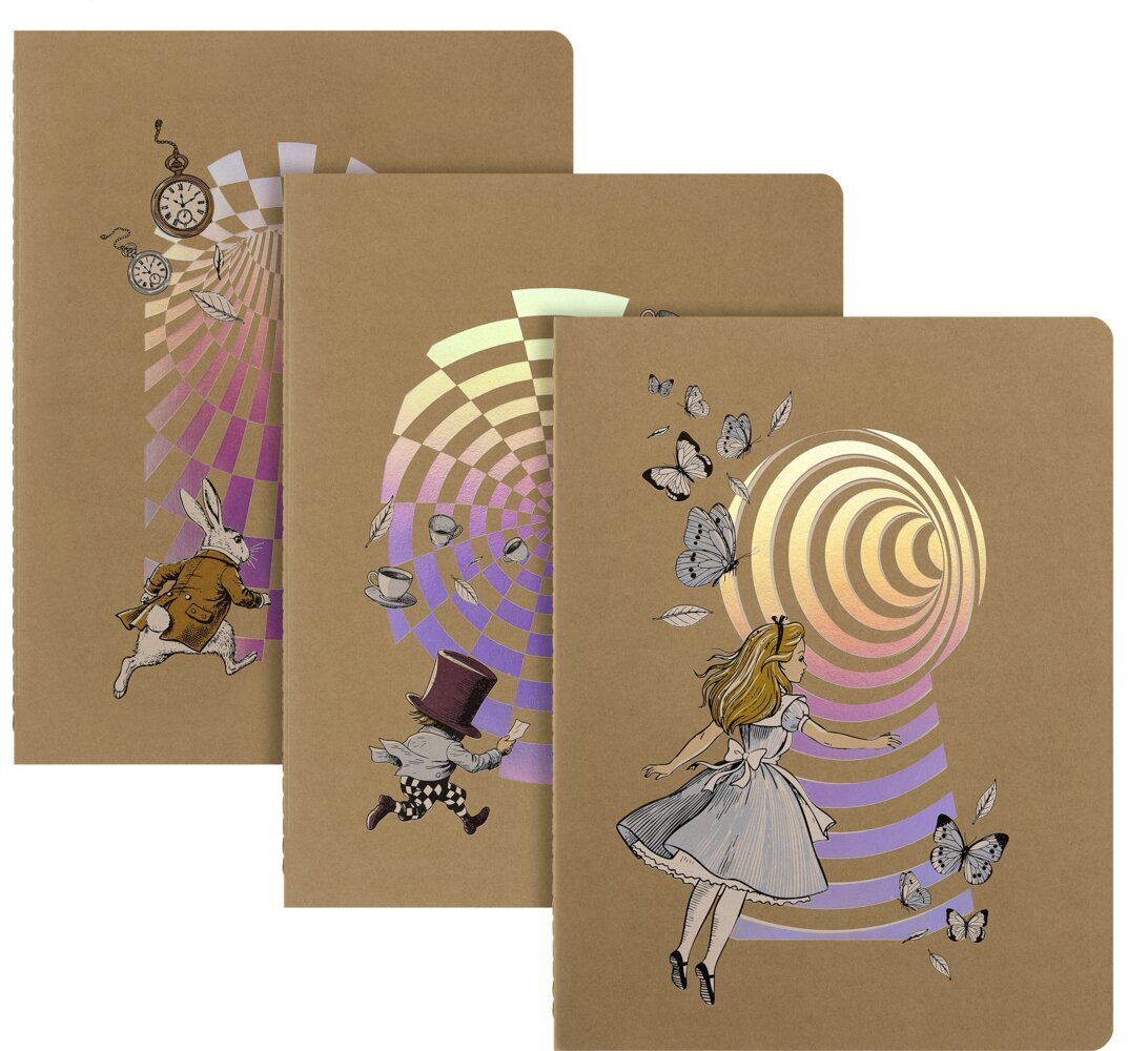 Moleskine Alice im Wunderland Cahier XL (3er-Set) liniert weicher Einband