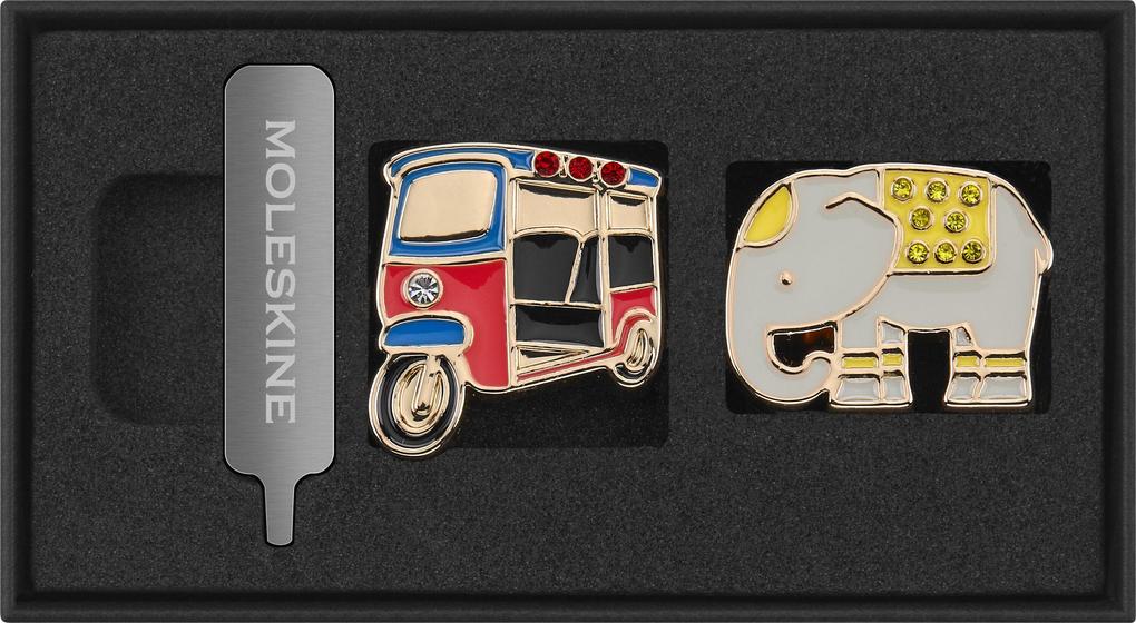 Moleskine Country Pins Thailand (2er-Set) Tuk-Tuk+ Elefant