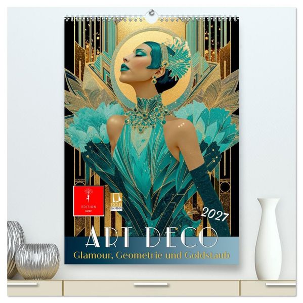 Art Deco - Glamour Geometrie und Goldstaub (hochwertiger Premium Wandkalender 2027 DIN A2 hoch) Kunstdruck in Hochglanz