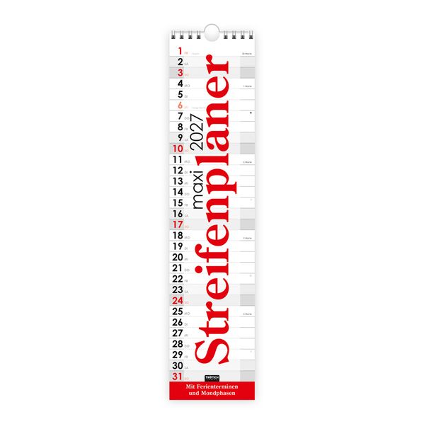 TRÖTSCH - Streifenkalender Maxi Rot 2027