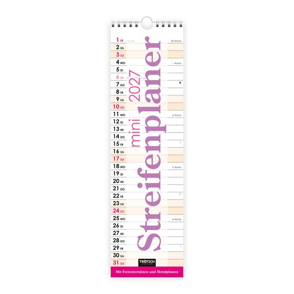 TRÖTSCH - Streifenkalender Mini Violett 2027