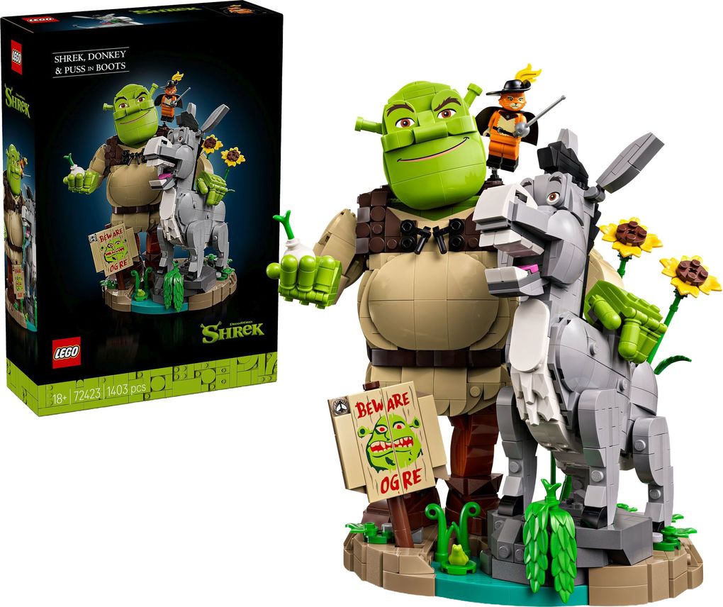 Lego Shrek, Donkey & Puss in Boots - 1403 Piece