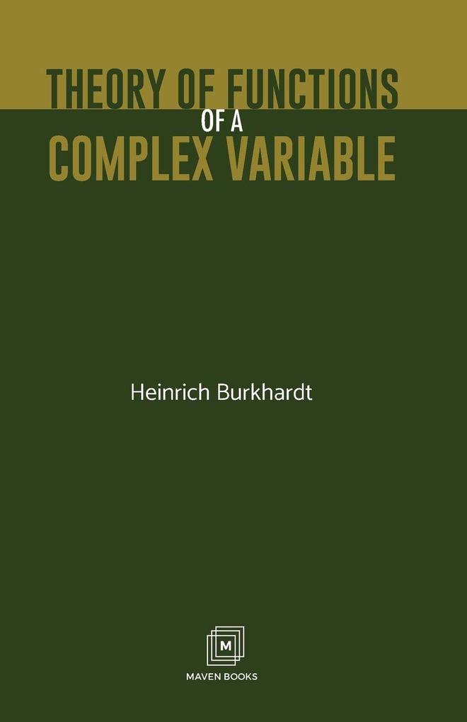 Theory of Functions of a Complex Variable