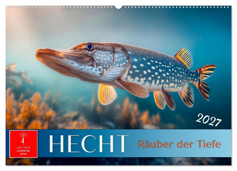 Hecht - Jäger der Tiefe (Wandkalender 2027 DIN A2 quer) CALVENDO Monatskalender