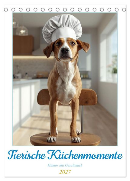 Tierische Küchenmomente - Humor mit Geschmack (Tischkalender 2027 DIN A5 hoch) CALVENDO Monatskalender