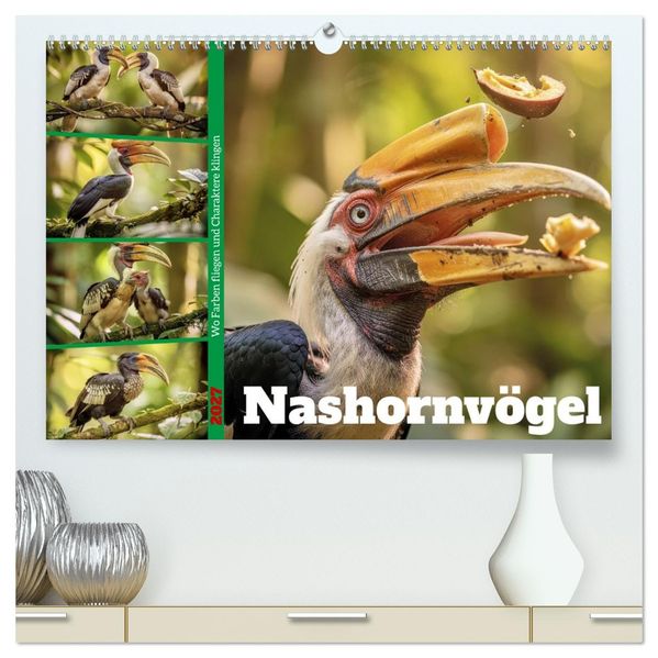 Nashornvögel (hochwertiger Premium Wandkalender 2027 DIN A2 quer) Kunstdruck in Hochglanz